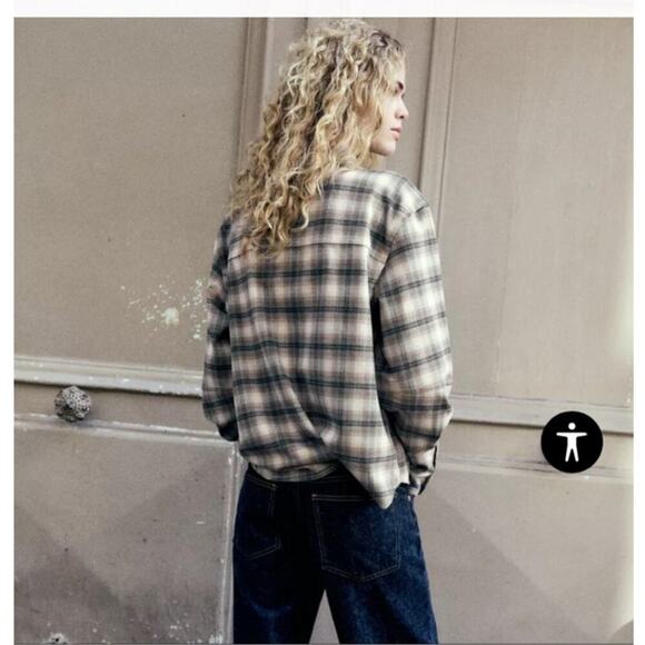 ZARA Plaid Flannel Overshirt, buttoned shirt, Vintage Size Large - Picture 1 of 15